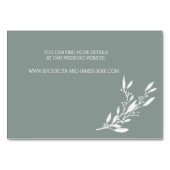 エレガントなサージェントグリーンの結婚式宿泊カード テーブルナンバー (裏面)