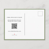 エレガントなサージグリーンの写真 ウェディング セーブ・ザ・デート 案内ポストカード (裏面)