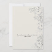 エレガントなサージグリーンウェディング 招待状 (裏面)