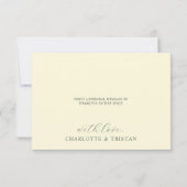 エレガントなサージ＆クリーム色のツタのフラットな感謝カード サンキューカード (裏面)