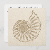 エレガントなシェル ウェディング 招待状 (正面/裏面)