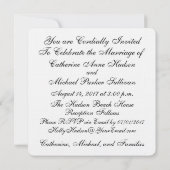 エレガントなシェル ウェディング 招待状 (裏面)