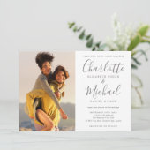 エレガントなシグネチャースクリプトの写真 ウェディング招待状 招待状 (スタンド正面)