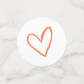 エレガントなシグネチャースクリプトコーラルウェディング コンフェッティ (スモール正面)