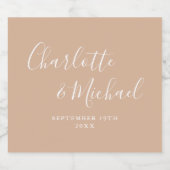 エレガントなシグネチャースクリプト タンタウペ ウェディング ビールラベル (シングルラベル)