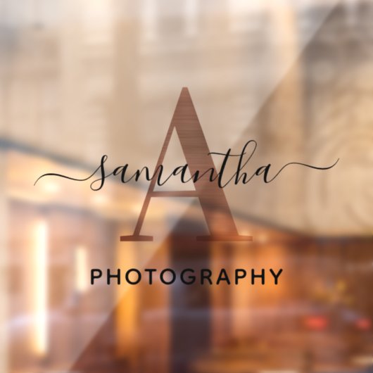 エレガントなシグネチャーローズゴールドAのモノグラムロゴ ウィンドウサイン (シート2)