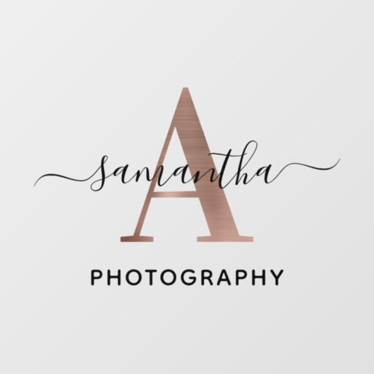 エレガントなシグネチャーローズゴールドAのモノグラムロゴ ウィンドウサイン (シート)