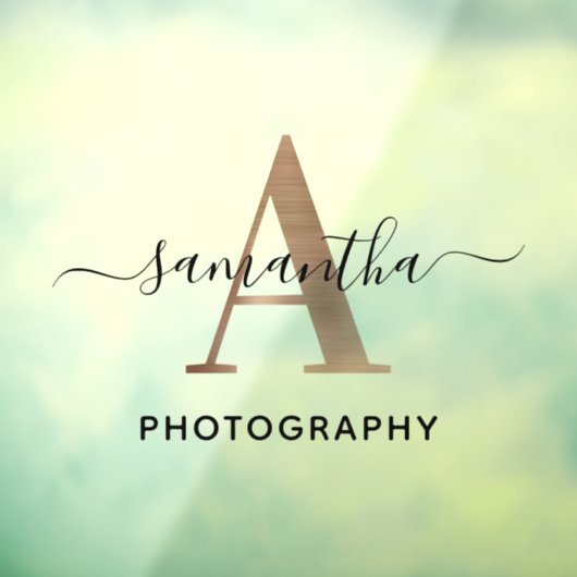 エレガントなシグネチャーローズゴールドAのモノグラムロゴ ウィンドウサイン (シート3)