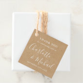 エレガントなシグネチャー ラスティック クラフト サンクス フェイバータグ (インサイチュ)