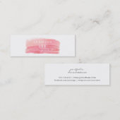 エレガントなシックでモダンなメーキャップアーティストの水彩画のピンク スキニー名刺 (正面/裏面)