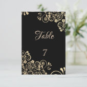 エレガントなシックなゴールドの花のテーブルカード 招待状 (スタンド正面)