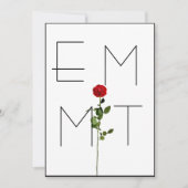 エレガントなシックなステムローズモノグラム結婚式招待状 招待状 (正面)