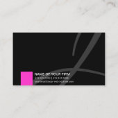 エレガントなシックなピンクおよび黒いモノグラム 名刺 (裏面)