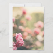 エレガントなシックなピンクのバラの花のウェディング 招待状 (裏面)