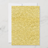 エレガントなシックなブラックとゴールドのグリッター スクリプト ウェディング 招待状 (裏面)