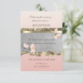 エレガントなシックな花の結婚式の披露宴 招待状 (スタンド正面)