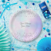 エレガントなシックスクリプトパールハーツ コンフェッティ ペーパープレート (パーティー)