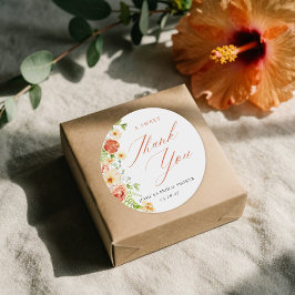 エレガントなシトラス フラワーブライダルシャワーギフト ラウンドシール