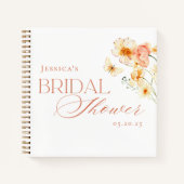 エレガントなシトラス フラワーブライダルシャワーゲスト ノートブック (正面)