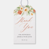 エレガントなシトラス フラワーブライダルシャワー感謝祭 ギフトタグ (正面)