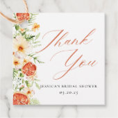 エレガントなシトラス フラワーブライダルシャワー感謝祭 フェイバータグ (正面)