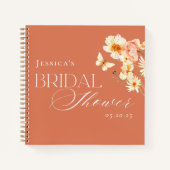 エレガントなシトラス フローラル ブライダル シャワー ゲスト ノートブック (正面)
