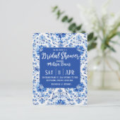 エレガントなシノワズリーのウェディングシャワー招待状 ポストカード (スタンド正面)