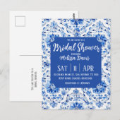 エレガントなシノワズリーのウェディングシャワー招待状 ポストカード (正面/裏面)