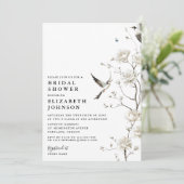 エレガントなシノワズリー フラワー ガーデン ブライダル シャワー 招待状 (スタンド正面)