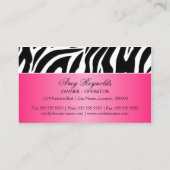 エレガントなシマウマのファッションのジュエリー 名刺 (裏面)