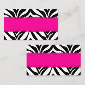 エレガントなシマウマのプリントのカスタムのピンク プレイスカード (正面/裏面)