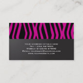エレガントなシマウマのプリントの名刺 名刺 (裏面)