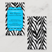 エレガントなシマウマのプリントの水の青 名刺 (正面/裏面)