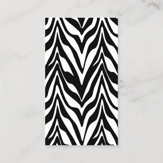 エレガントなシマウマのプリントの水の青 名刺 (裏面)