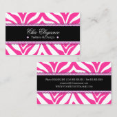 エレガントなシマウマのプリント及びレース 名刺 (正面/裏面)