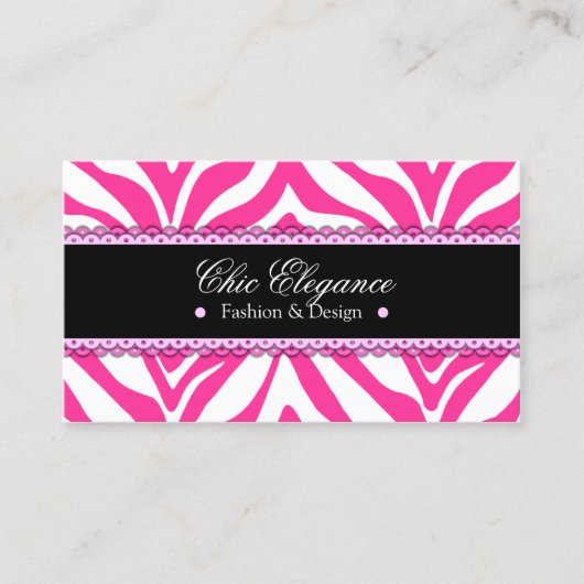 エレガントなシマウマのプリント及びレース 名刺 (正面)