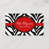 エレガントなシマウマのプリント 名刺 (正面)