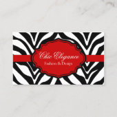 エレガントなシマウマのプリント 名刺 (正面)