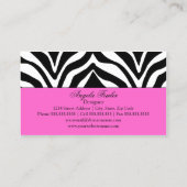 エレガントなシマウマのプリント 名刺 (裏面)