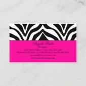 エレガントなシマウマのプリント 名刺 (裏面)