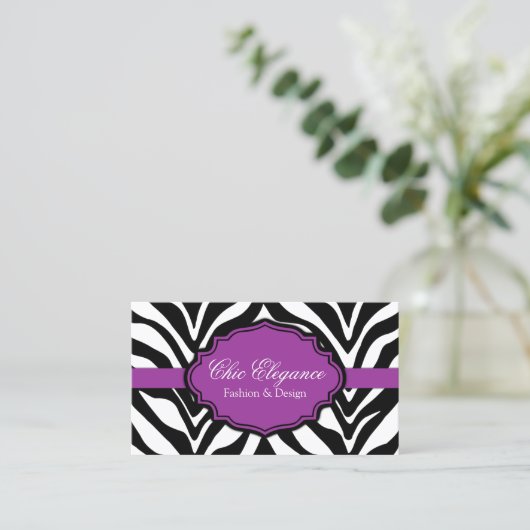 エレガントなシマウマのプリント 名刺 (スタンド正面)