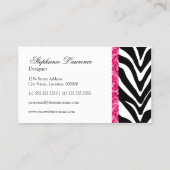 エレガントなシマウマパターンスパンコールの一見 名刺 (裏面)