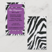 エレガントなシマウマパターン 名刺 (正面/裏面)