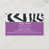 エレガントなシマウマパターン 名刺 (裏面)