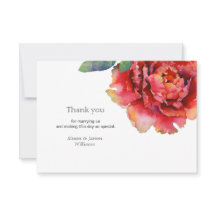 エレガントなシャクヤクの結婚式のサンキューカード