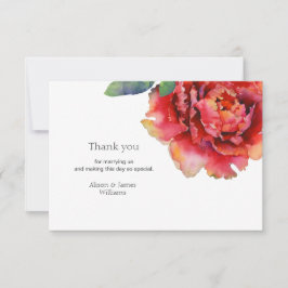 エレガントなシャクヤクの結婚式のサンキューカード サンキューカード