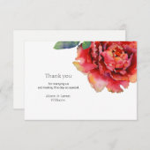 エレガントなシャクヤクの結婚式のサンキューカード サンキューカード (正面/裏面)