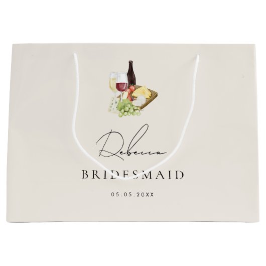 エレガントなシャルキュテリー ワイン&チーズボード ブライズメイド ラージペーパーバッグ (正面)
