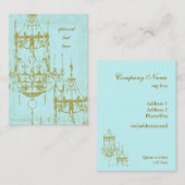 エレガントなシャンデリアのヴィンテージの古さびの名刺 名刺 (正面/裏面)