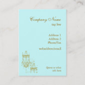 エレガントなシャンデリアのヴィンテージの古さびの名刺 名刺 (裏面)